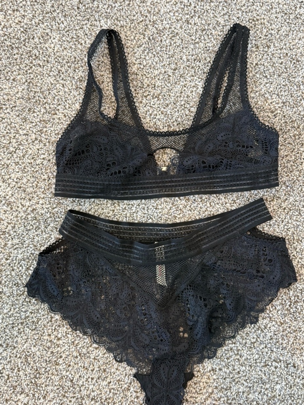 Free People Black Lace Bralette and Set - Women's Intimates